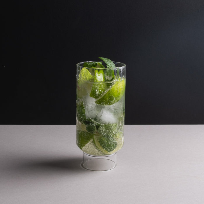 Apres ribbed highball cocktail glasses